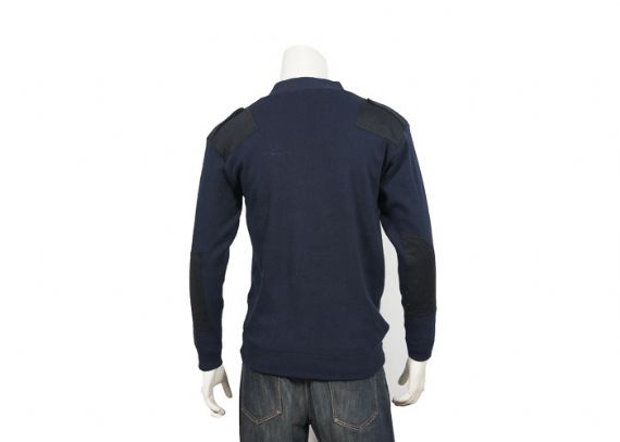 V Neck Soft Polyester Blended Army Knit Sweater Pullover In British Style - 12317150