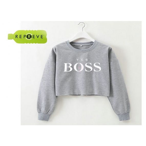 Top cropped sustentável estampado manga longa - 13131401