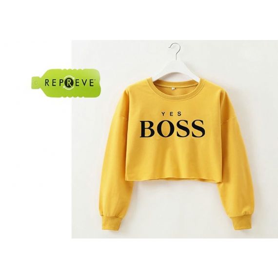 Top cropped sustentável estampado manga longa - 13131401