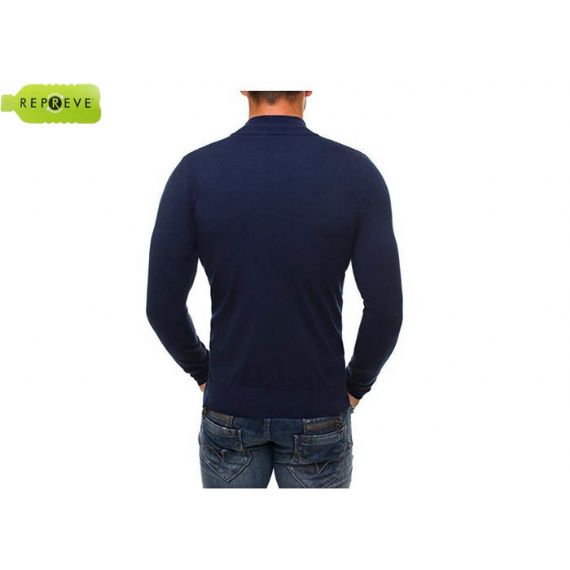 Suéter pulôver de poliéster sustentável tricotado 1/4 com zíper - 13131904