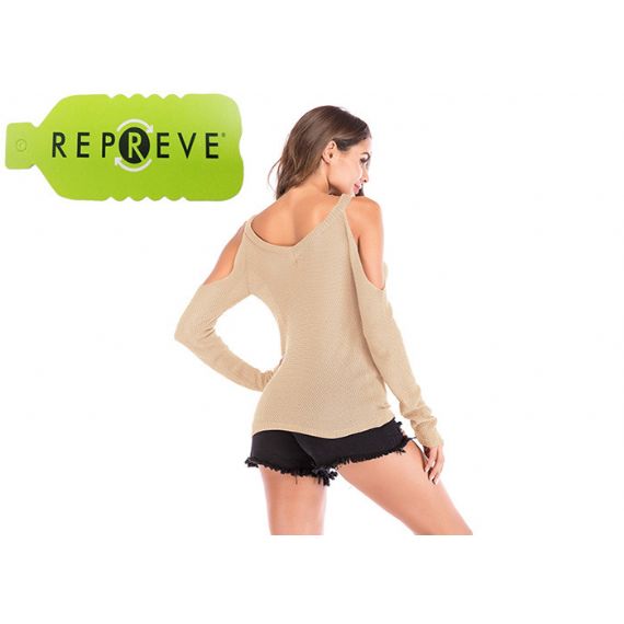 Top de malha sustentável reciclado 12GG ombro caído - 13133725