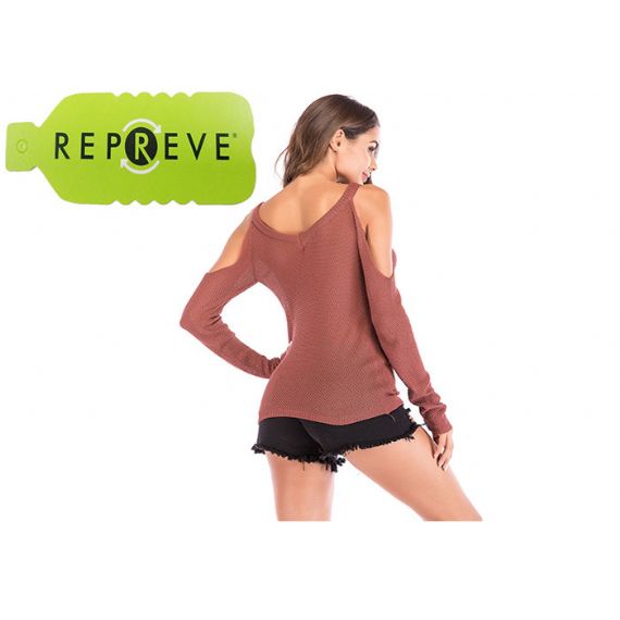 Top de malha sustentável reciclado 12GG ombro caído - 13133725