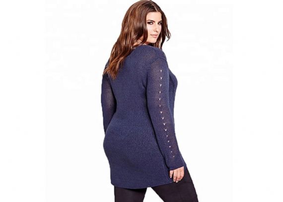 Sexy Plus Size V Neck Women Sweaters - 11272246
