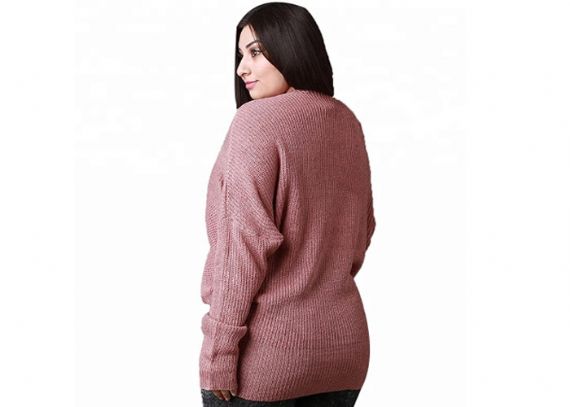 Hollow Oversized V Neck Sweater - 11272269
