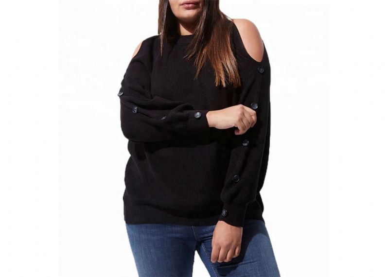 Drop Shoulder Plus Size Sweater - 11272274