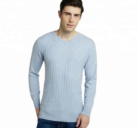 Casual S - Suéter de punto de cable con cuello en V negro de talla 2XL para hombre para la primavera - 11611502