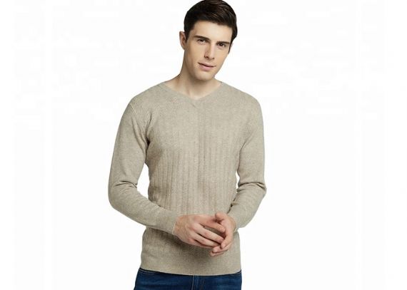 Casual S - Suéter de punto de cable con cuello en V negro de talla 2XL para hombre para la primavera - 11611502