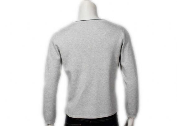 Suéteres de algodón para hombre de manga larga con estilo con cuello en V Jersey de punto con aguja completa - 11998678