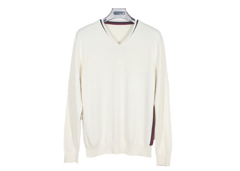 Suéter de punto para hombre de color blanco Caídas y jerséis de punto de algodón puro de invierno - 11998988