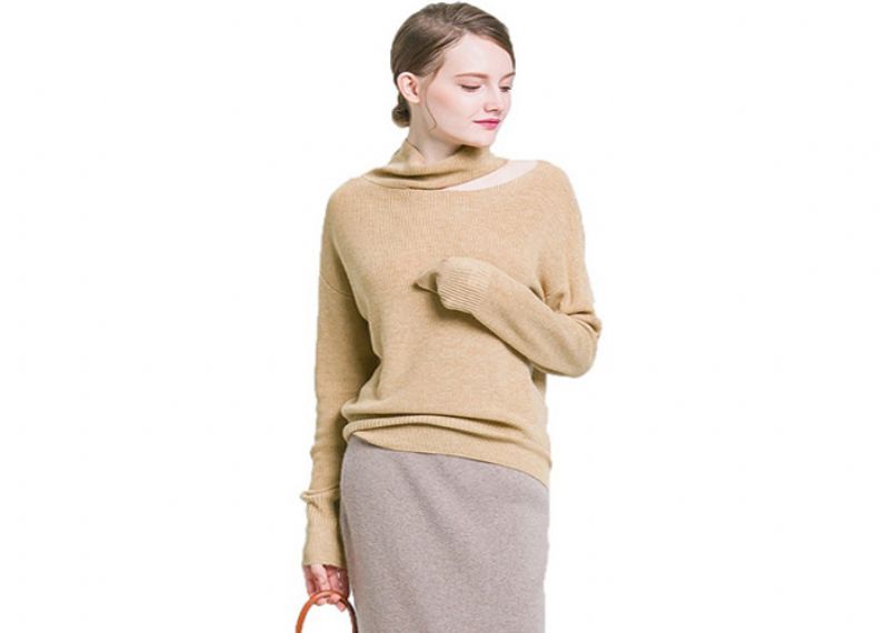 Parche de punto de encargo del otoño del jersey del suéter del punto de las mujeres especiales del cuello - 11202507