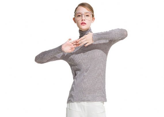 Suéter de punto para mujer de cuello alto, manga larga, jersey fino suave, nailon / material acrílico - 11202515