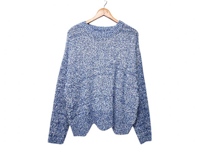 Jersey de punto irregular con cuello redondo para mujer - 11202539