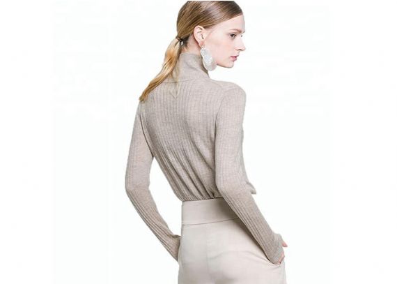 Jersey de cuello de tortuga de estilo británico para mujer, suéter negro antiestático - 11202554