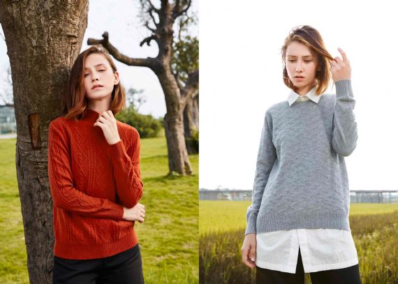 Anti - Pilling para mujer adaptado del suéter de la cachemira del cuello del modelo del telar jacquar respirable - 11272353