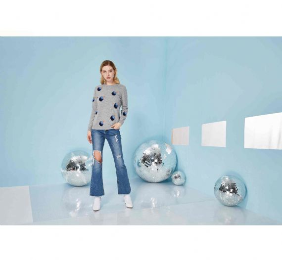 Suéteres hechos a medida de Lady Clothier Suéter de cachemir 100% puro en intarsia a medida - 11609646