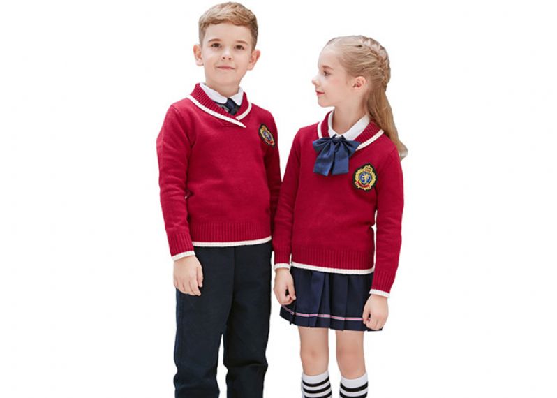 Knitted Primary School Uniform Pullover Sweaters for Boys And Girls - 11082164