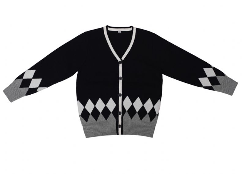 Round Neck Girls Cardigan Sweaters, Cute Sweaters For Girls Wave Pointelle Patterns - 11272126