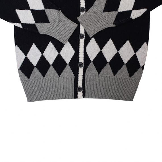 Round Neck Girls Cardigan Sweaters, Cute Sweaters For Girls Wave Pointelle Patterns - 11272126