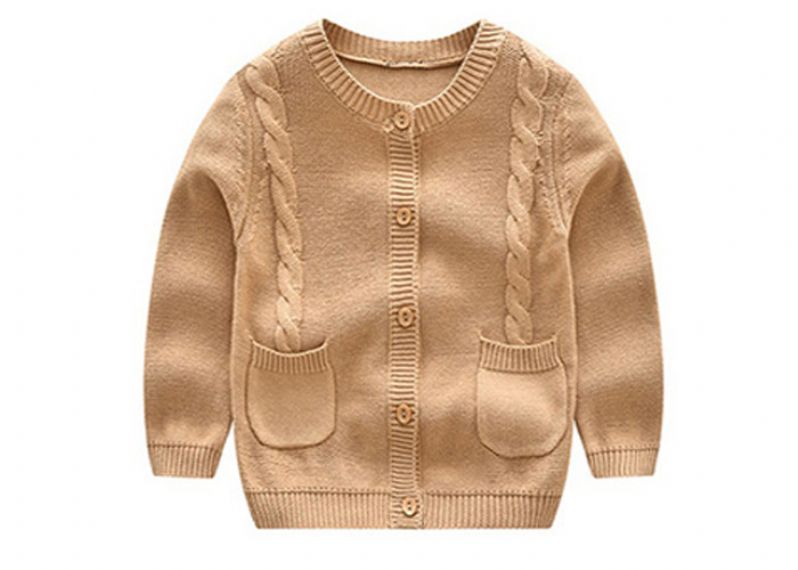 Winter Cute Cotton Kids Knit Sweater Long Sleeve Deisgn Crew Neck Collar - 11272145