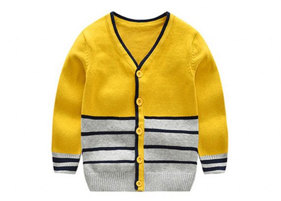 2019 Latest New Classic Design Boys V Neck Striped Knitted Cardigan - 11272148