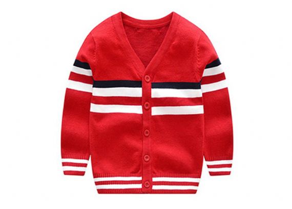 2019 Latest New Classic Design Boys V Neck Striped Knitted Cardigan - 11272148