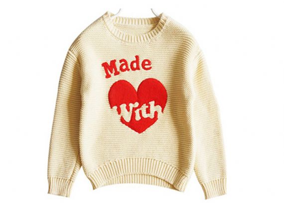 Girl Love Design Kids Knit Sweater Round Neck Long Sleeves For Winter - 11272153
