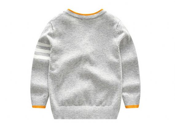 Custom Knitted Boys Cardigan Sweater Stripes Pattern Type Breathable Featuring - 11272154