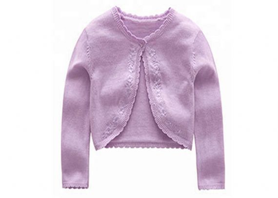 Round Neck Kids Knit Sweater Single Button Closure Type Shawl With Embroidery - 11272160