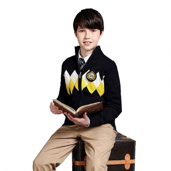 British Style School Uniform Sweaters Anti Static Long Sleeve Type For Children - 11272196