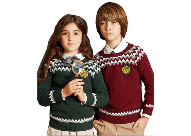 Spring Autumn O - Neck Breathable Jacquard School Uniform Sweaters - 11774230