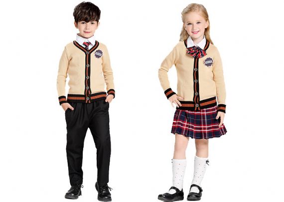 Custom Made Yellow Cotton Children's School Clothes Uniform Cardigan Sweaters - 11809525