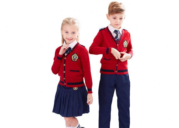 Gauge 12GG Cotton Knitted School Uniform Sweaters For Primary Students - 11810481
