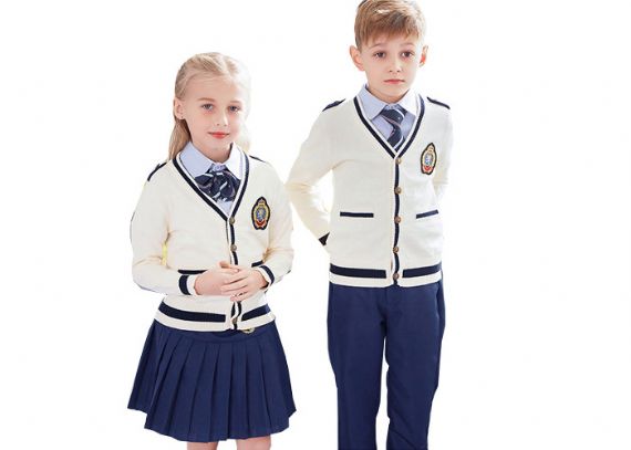 Gauge 12GG Cotton Knitted School Uniform Sweaters For Primary Students - 11810481