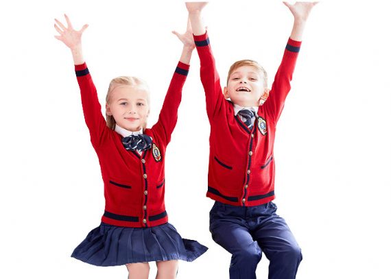 Gauge 12GG Cotton Knitted School Uniform Sweaters For Primary Students - 11810481