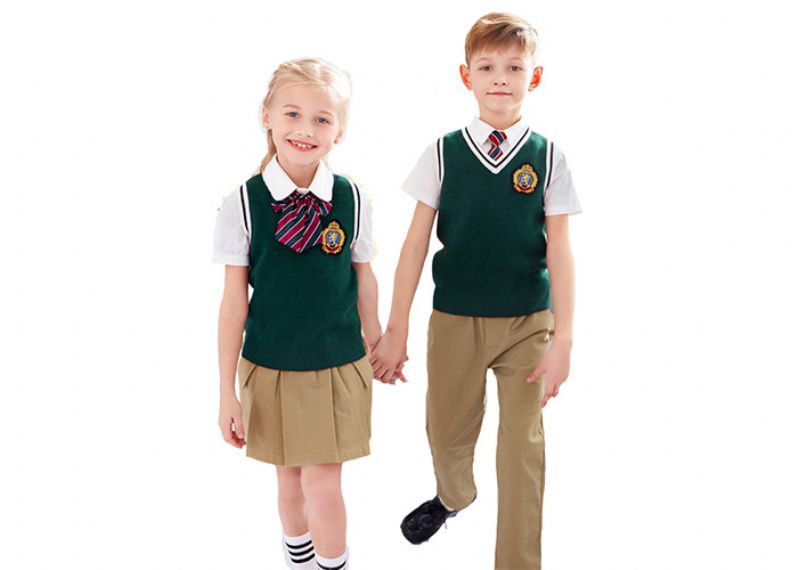 V Neck 12GG Knitted Soft Girl And Boy School Uniform Sweater Vest For Spring And Autumn - 11811247