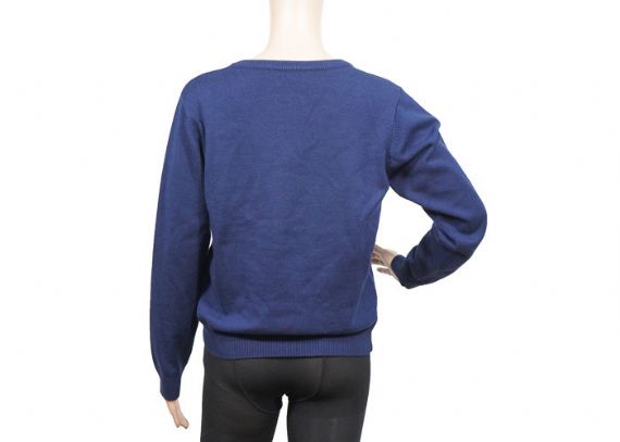Autumn Blue Anti - Pilling School Uniform Sweaters With Rib Hem For Unisex - 12321576