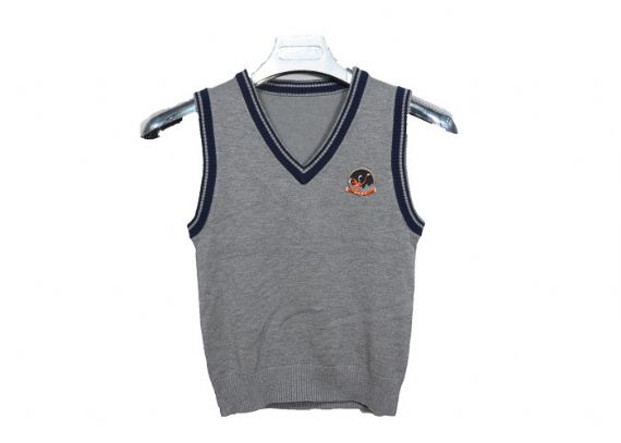 Cotton Blend Sleeveless Girls School Uniform Sweater - 12323385