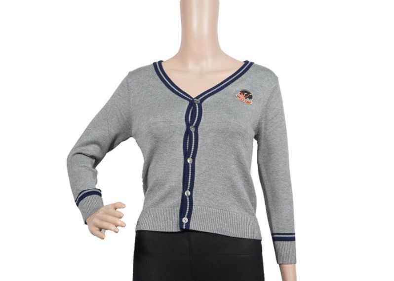 Breathable Grey School Uniform Cardigan Sweaters For Autumn And Winter - 12323566