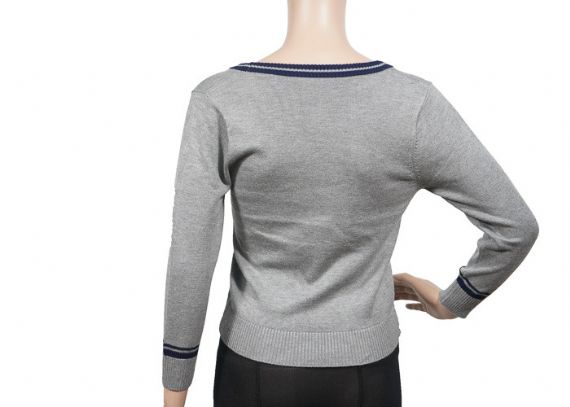 Breathable Grey School Uniform Cardigan Sweaters For Autumn And Winter - 12323566