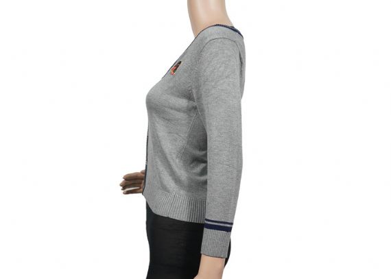 Breathable Grey School Uniform Cardigan Sweaters For Autumn And Winter - 12323566