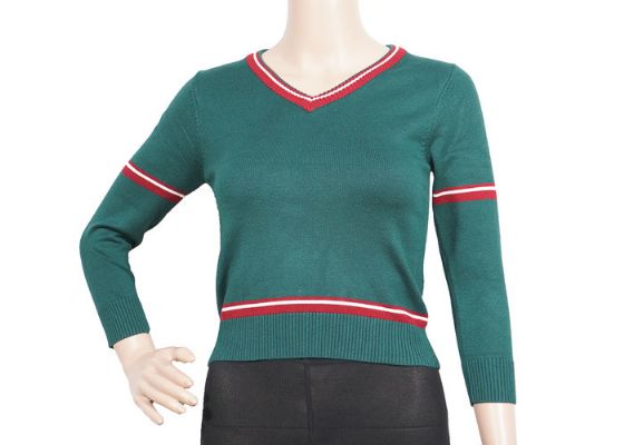 green cardigan school uniform