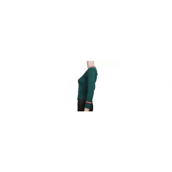 Green V Neck Button School Uniform Sweaters Rib Knitted School Cardigan Sweater - 12324194
