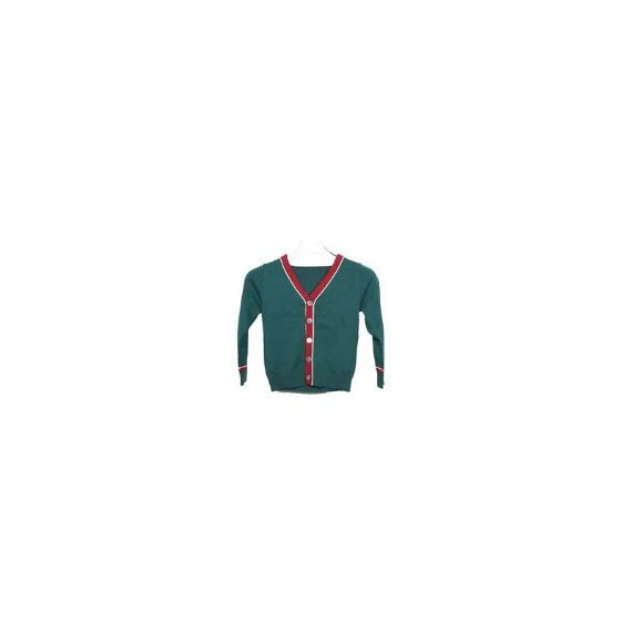 Green V Neck Button School Uniform Sweaters Rib Knitted School Cardigan Sweater - 12324194