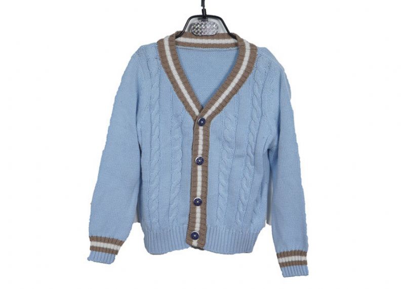 Blue Children Winter Autumn Cable Kids Knit Sweater Cardigan Clothing For Boy - 12391993