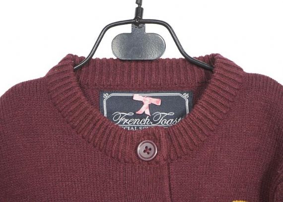 Purple Long Sleeve Cardigan Kids Knit Sweater Winter Designs With Two Pockets - 12396195