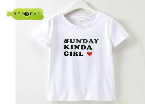 Camiseta sostenible soluble en agua estampada de manga corta - 13132502