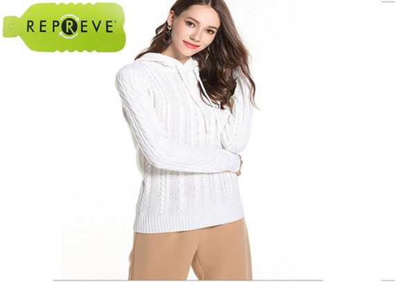 Suéter sostenible tejido cable de invierno para mujer 9GG - 13135235