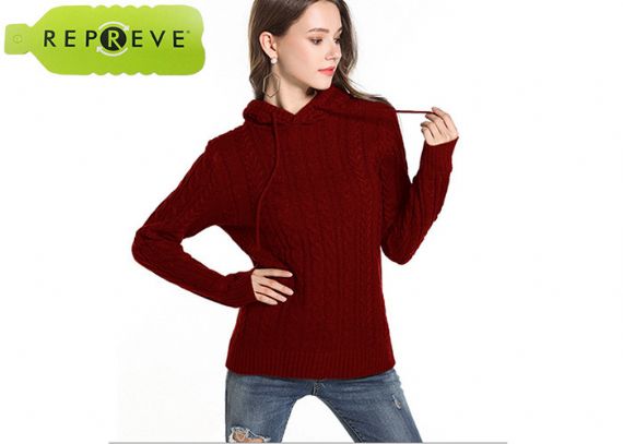 Suéter sostenible tejido cable de invierno para mujer 9GG - 13135235