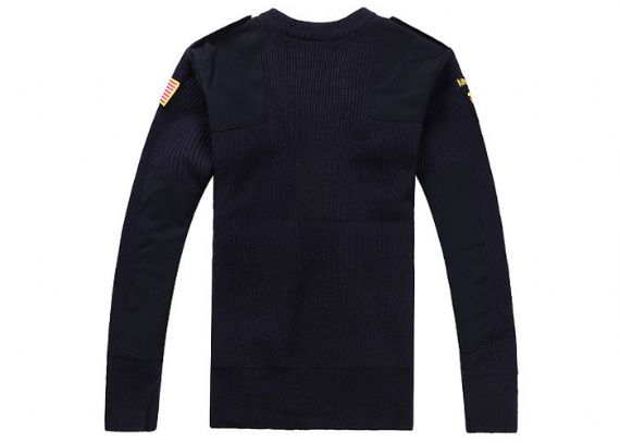 Suéter militar verde oliva azul marino de algodón spandex - 11272310