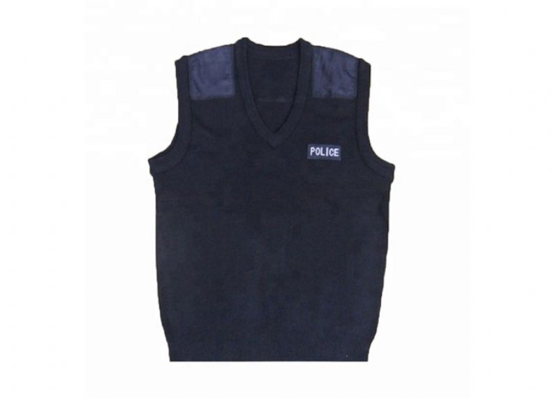 Chaleco tipo jersey sin mangas militar de algodón azul marino - 11272333